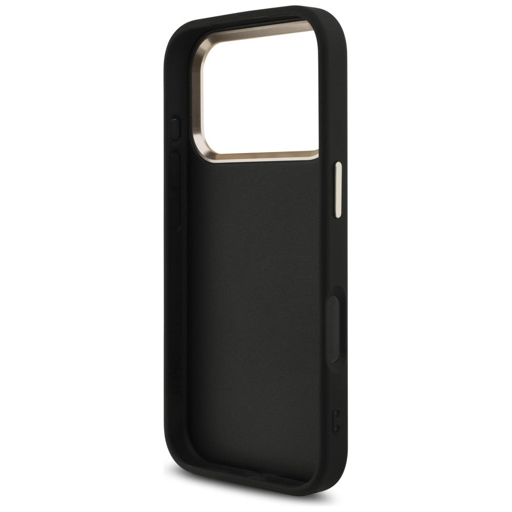 Guess 4G Big 4G Classic Logo dėklas iPhone 17 Pro / 18 Pro - juodas ir aukso spalva -- iPhone 17 Pro / iPhone 18 Pro