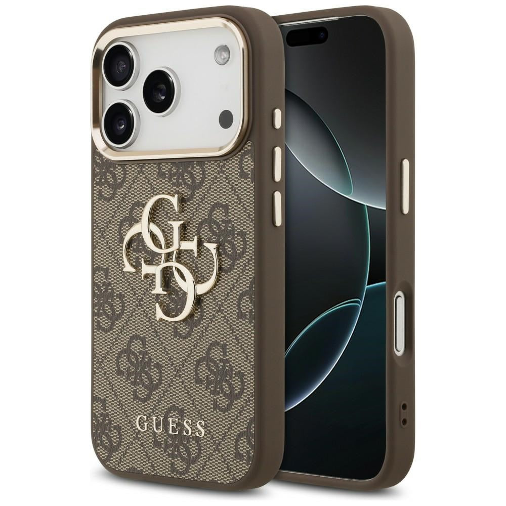 Guess 4G Big 4G Classic Logo dėklas iPhone 17 Pro Max / 18 Pro Max - ruda ir aukso spalva -- iPhone 17 Pro Max / iPhone...