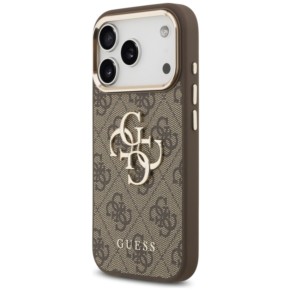 Guess 4G Big 4G Classic Logo dėklas iPhone 17 Pro Max / 18 Pro Max - ruda ir aukso spalva -- iPhone 17 Pro Max / iPhone...