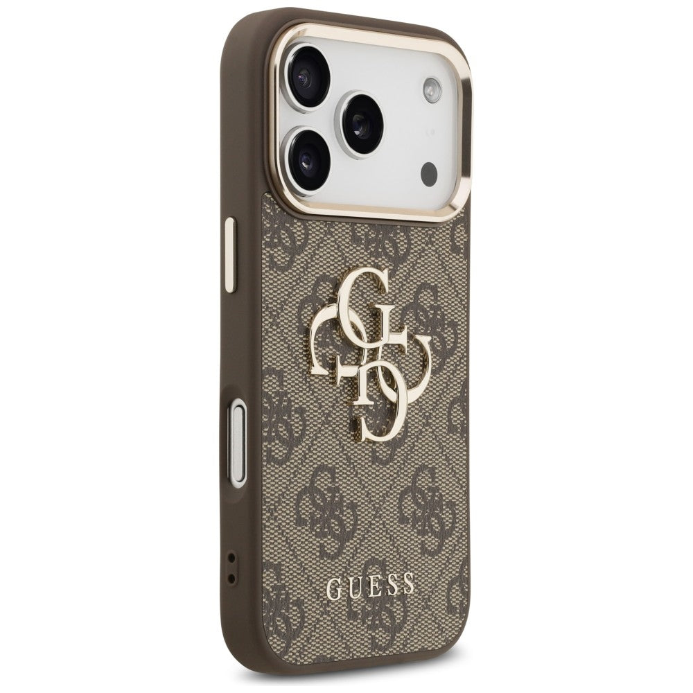 Guess 4G Big 4G Classic Logo dėklas iPhone 17 Pro Max / 18 Pro Max - ruda ir aukso spalva -- iPhone 17 Pro Max / iPhone...