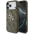 Guess 4G Big Logo dėklas skirtas iPhone 17 Pro / 18 Pro - Ruda -- iPhone 17 Pro / iPhone 18 Pro