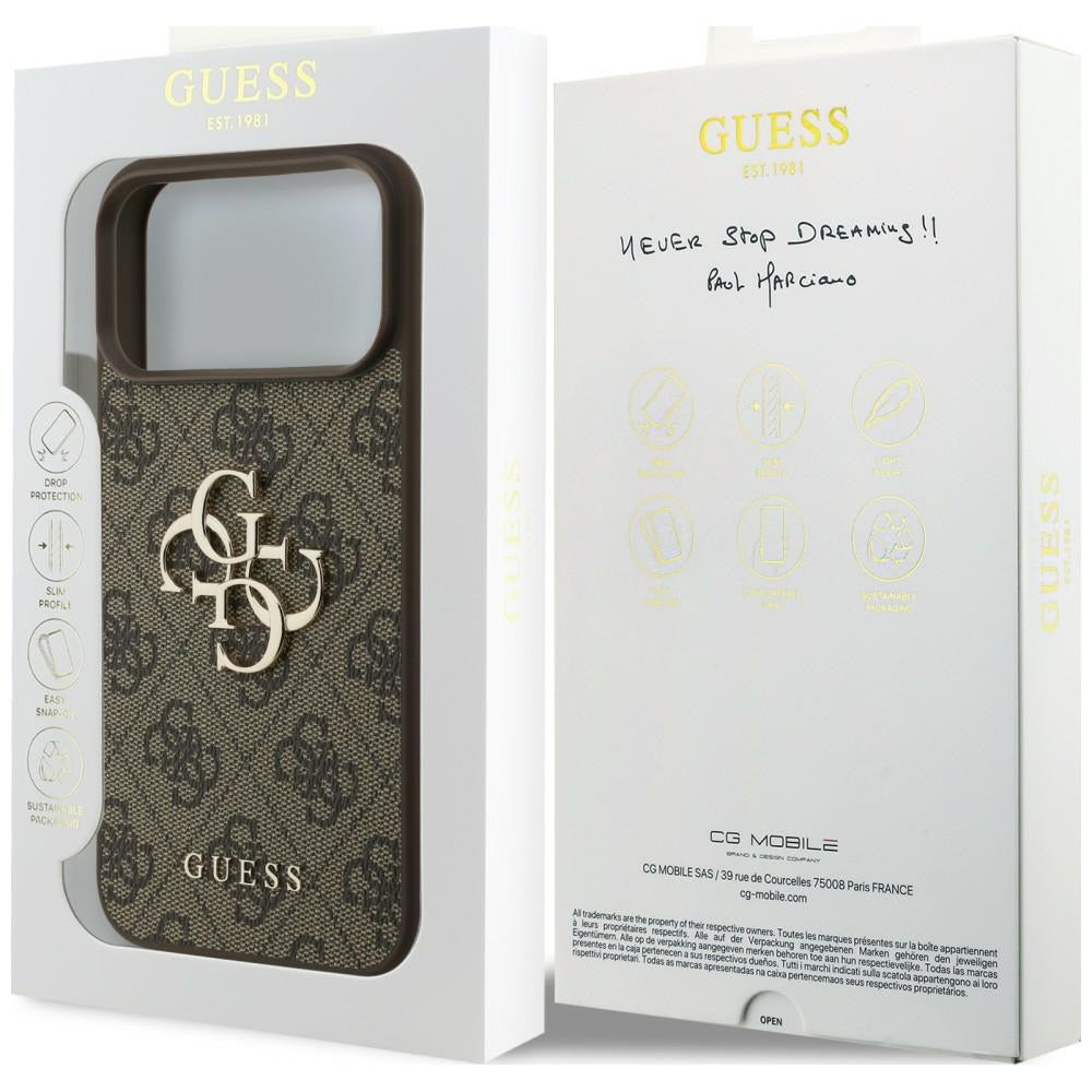 Guess 4G Big Logo dėklas skirtas iPhone 17 Pro / 18 Pro - Ruda -- iPhone 17 Pro / iPhone 18 Pro