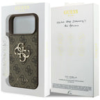 Guess 4G Big Logo dėklas skirtas iPhone 17 Pro / 18 Pro - Ruda -- iPhone 17 Pro / iPhone 18 Pro