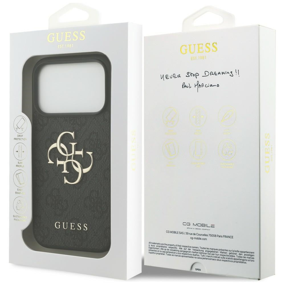Guess 4G Big Logo dėklas skirtas iPhone 17 Pro / 18 Pro - Juoda -- iPhone 17 Pro / iPhone 18 Pro