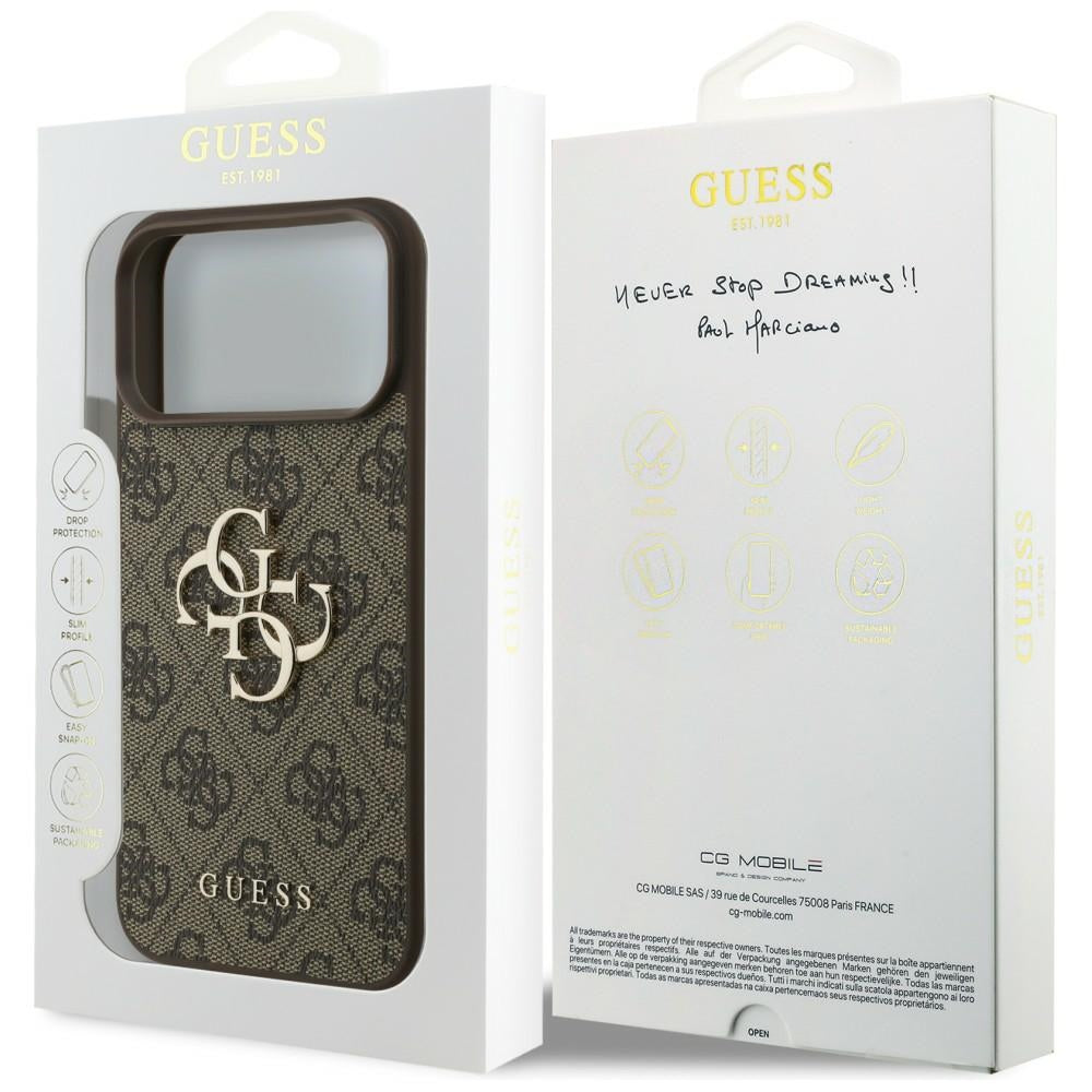 Guess 4G Big Logo dėklas skirtas iPhone 17 Pro Max / 18 Pro Max - Ruda -- iPhone 17 Pro Max / iPhone 18 Pro Max