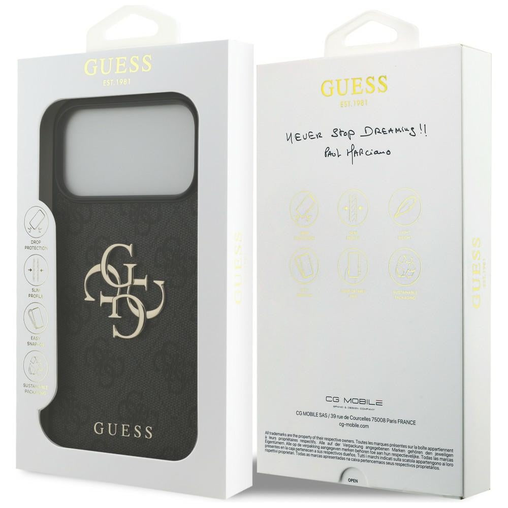 Guess 4G Big Logo dėklas skirtas iPhone 17 Pro Max / 18 Pro Max - juoda spalva -- iPhone 17 Pro Max / iPhone 18 Pro Max