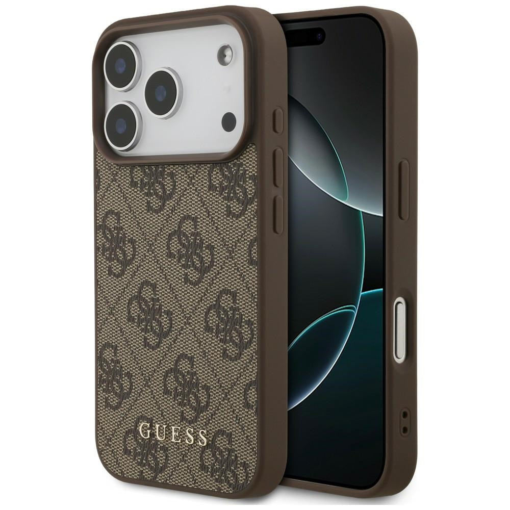 Guess 4G Classic dėklas skirtas iPhone 17 Pro / 18 Pro - ruda spalva -- iPhone 17 Pro / iPhone 18 Pro