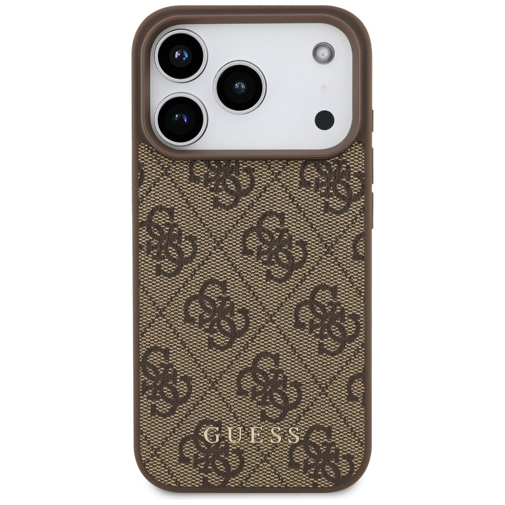 Guess 4G Classic dėklas skirtas iPhone 17 Pro / 18 Pro - ruda spalva -- iPhone 17 Pro / iPhone 18 Pro