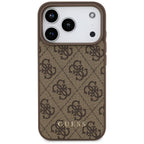 Guess 4G Classic dėklas skirtas iPhone 17 Pro / 18 Pro - ruda spalva -- iPhone 17 Pro / iPhone 18 Pro