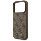 Guess 4G Classic dėklas skirtas iPhone 17 Pro / 18 Pro - ruda spalva -- iPhone 17 Pro / iPhone 18 Pro