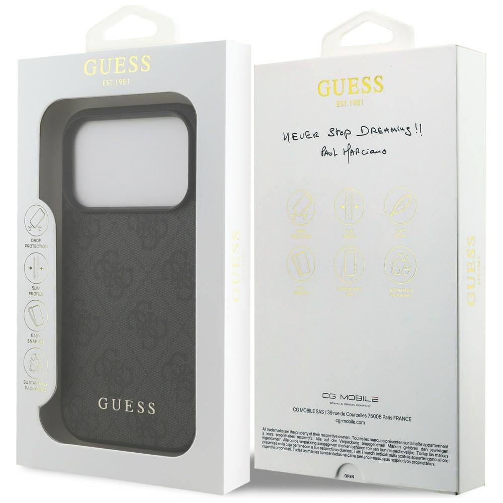 Guess 4G Classic dėklas skirtas iPhone 17 Pro / 18 Pro - juoda spalva -- iPhone 17 Pro / iPhone 18 Pro
