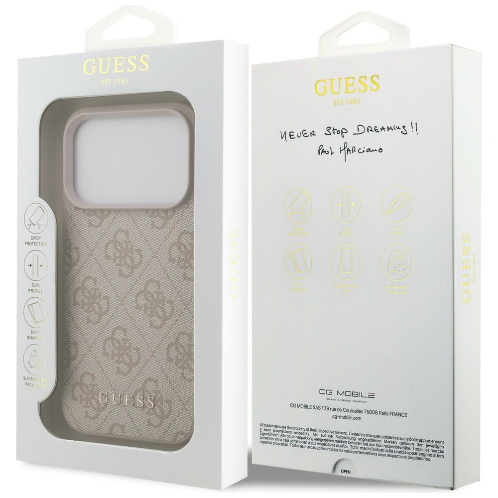 Guess 4G Classic dėklas skirtas iPhone 17 Pro / 18 Pro - rožinė spalva -- iPhone 17 Pro / iPhone 18 Pro