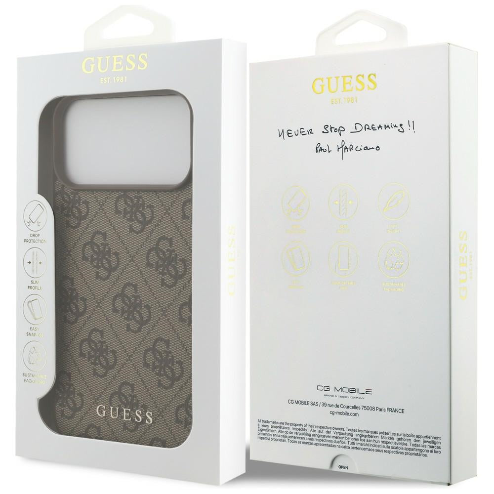 Guess 4G Classic dėklas iPhone 17 Pro Max / 18 Pro Max - Ruda -- iPhone 17 Pro Max / iPhone 18 Pro Max