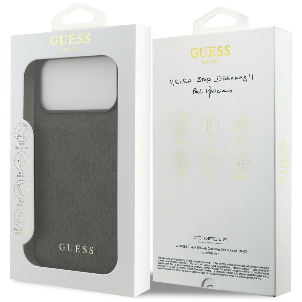 Guess 4G Classic dėklas iPhone 17 Pro Max / 18 Pro Max - juodas -- iPhone 17 Pro Max / iPhone 18 Pro Max