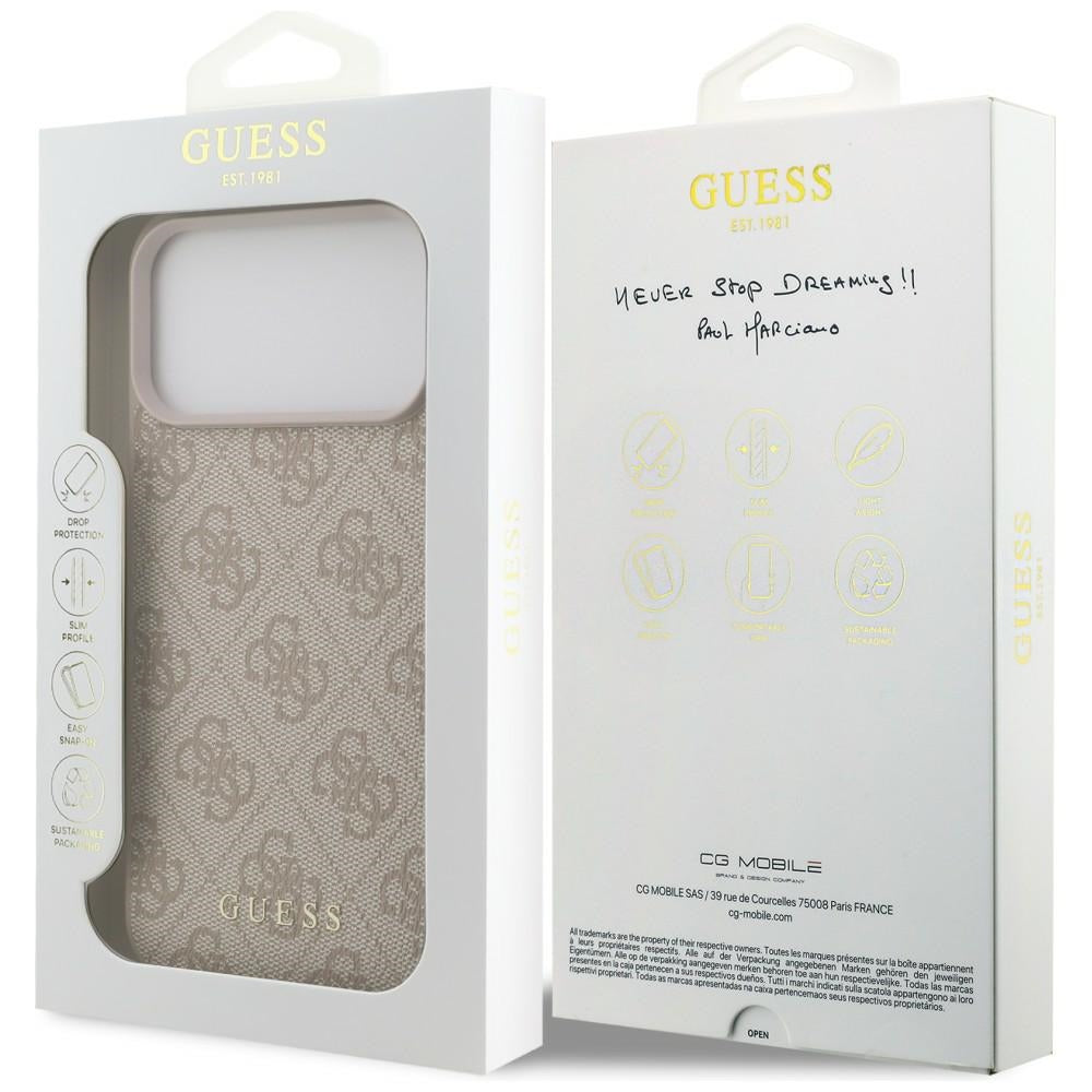 Guess 4G Classic dėklas iPhone 17 Pro Max / 18 Pro Max - Rožinis -- iPhone 17 Pro Max / iPhone 18 Pro Max