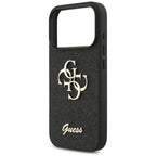 Guess Fixed Glitter Big 4G dėklas iPhone 17 Pro / 18 Pro - Juodas -- iPhone 17 Pro / iPhone 18 Pro