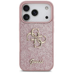Guess Fixed Glitter Big 4G dėklas iPhone 17 Pro / 18 Pro - Rožinis -- iPhone 17 Pro / iPhone 18 Pro