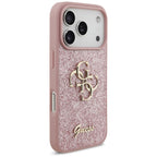 Guess Fixed Glitter Big 4G dėklas iPhone 17 Pro / 18 Pro - Rožinis -- iPhone 17 Pro / iPhone 18 Pro