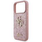 Guess Fixed Glitter Big 4G dėklas iPhone 17 Pro / 18 Pro - Rožinis -- iPhone 17 Pro / iPhone 18 Pro