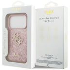 Guess Fixed Glitter Big 4G dėklas iPhone 17 Pro / 18 Pro - Rožinis -- iPhone 17 Pro / iPhone 18 Pro