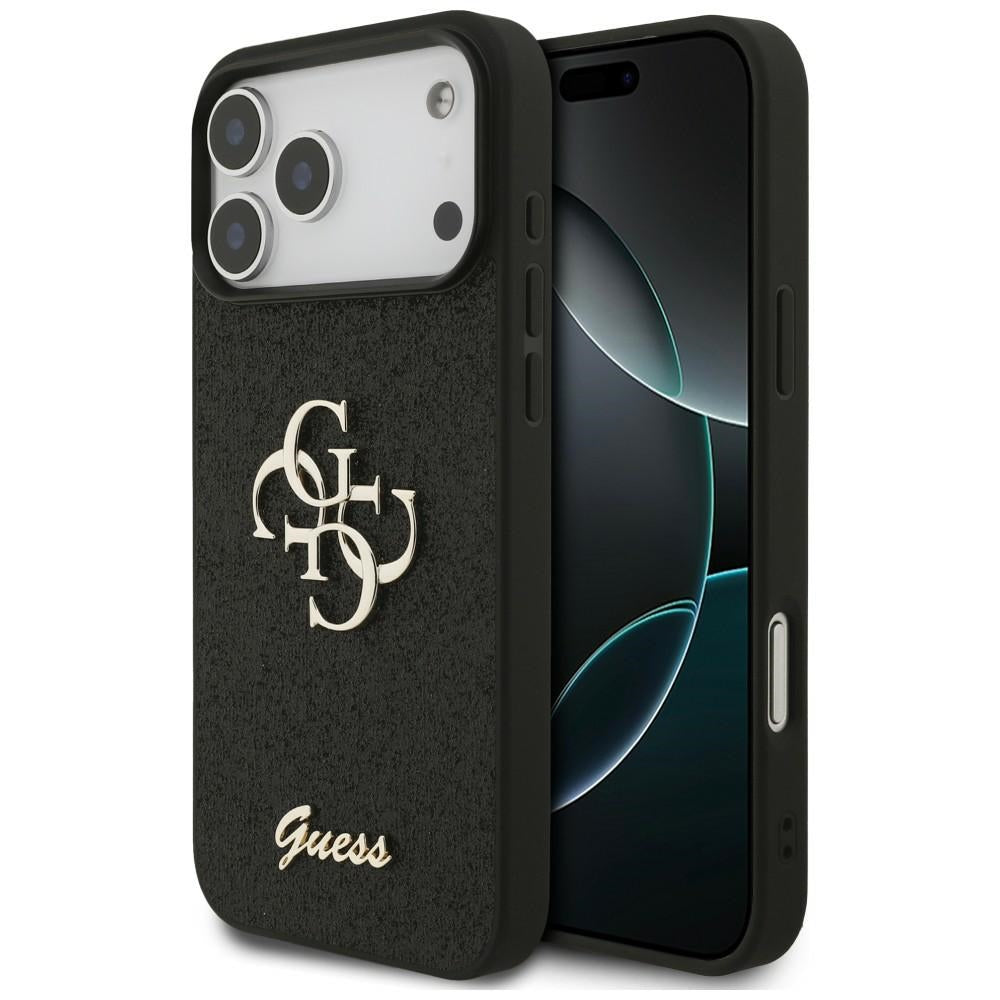 Guess Fixed Glitter Big 4G dėklas iPhone 17 Pro Max / 18 Pro Max - Juoda -- iPhone 17 Pro Max / iPhone 18 Pro Max