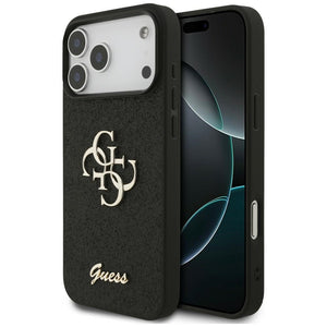 Guess Fixed Glitter Big 4G dėklas iPhone 17 Pro Max / 18 Pro Max - Juoda -- iPhone 17 Pro Max / iPhone 18 Pro Max