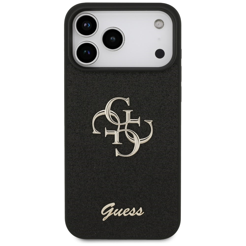 Guess Fixed Glitter Big 4G dėklas iPhone 17 Pro Max / 18 Pro Max - Juoda -- iPhone 17 Pro Max / iPhone 18 Pro Max