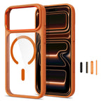 Tech-Protect Magmat Magsafe CC dėklas skirtas iPhone 17 Pro Max / 18 Pro Max - oranžinis-skaidri -- iPhone 17 Pro Max /...