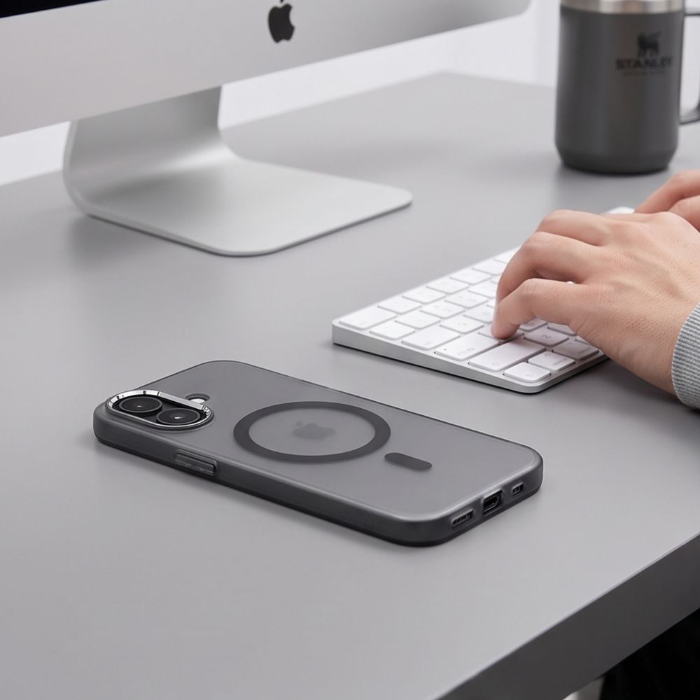 Tech-Protect MagZero MagSafe dėklas skirtas iPhone 17 - matinis juodas -- iPhone 17