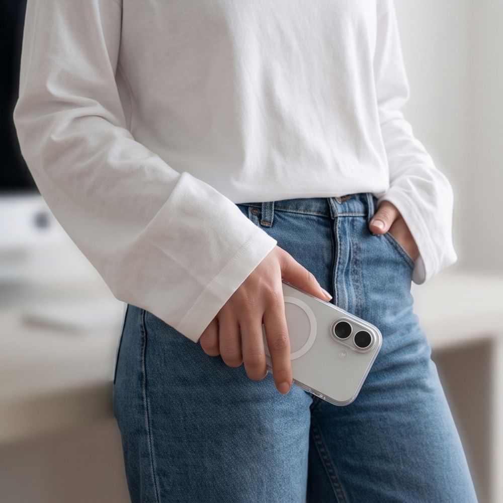 Tech-Protect MagZero MagSafe dėklas skirtas iPhone 17 - matinis baltas -- iPhone 17