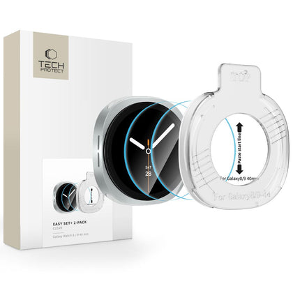 Tech-Protect Easy Set+ 2-Pack grūdintasis stiklas Samsung Galaxy Watch Ultra 40mm -- Samsung Galaxy Watch Ultra 40mm