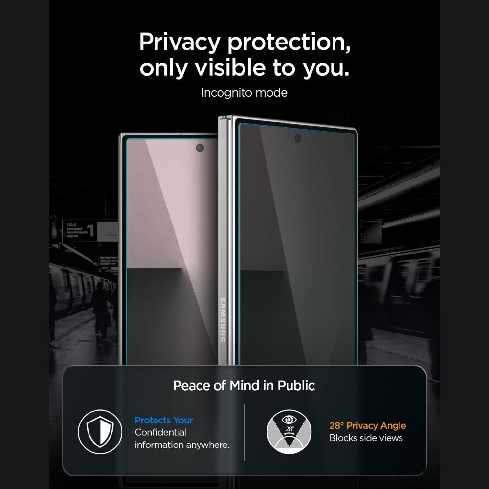 Spigen Glas.tR EZ Fit Pro HD Privacy 2-Pack grūdintasis stiklas Samsung Galaxy Z Fold 7/8 Ultra -- Samsung Galaxy Z Fold...