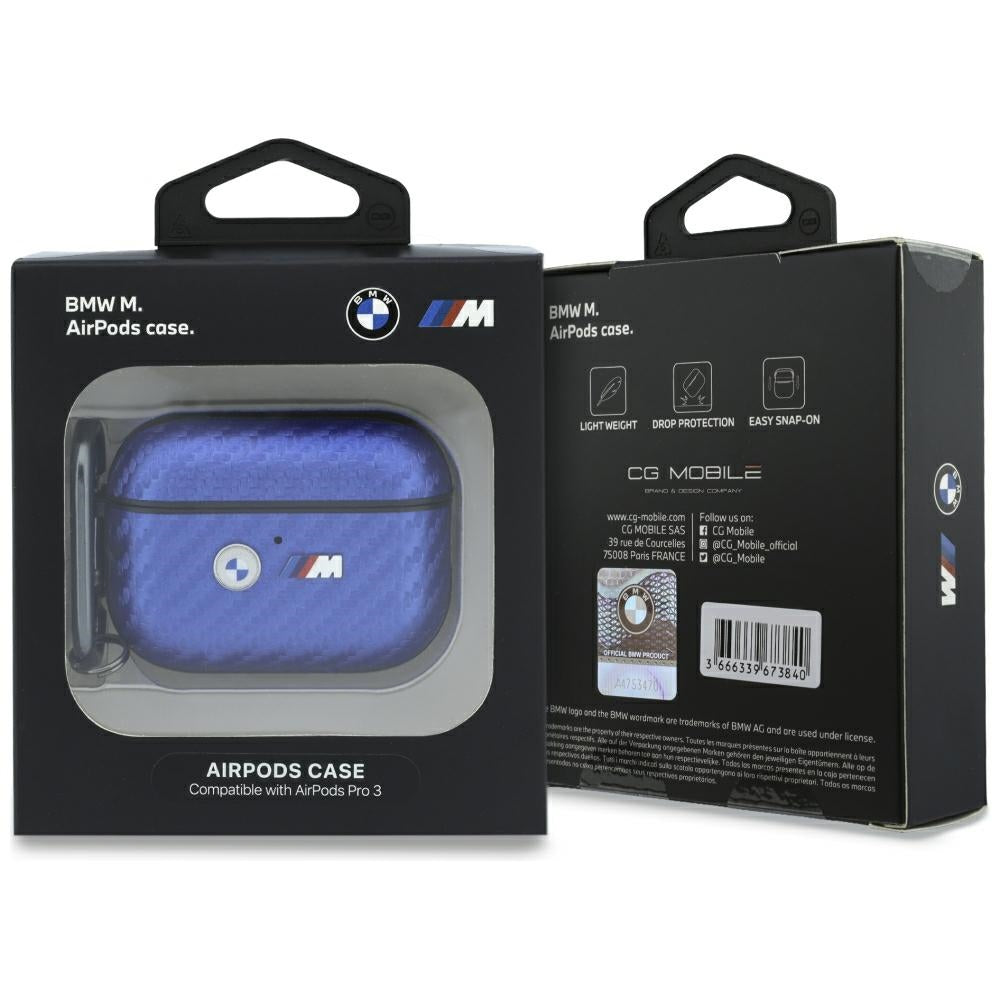 BMW M Carbon Metal Logo dėklas AirPods Pro 3 - Šviesiai mėlyna -- AirPods Pro 3