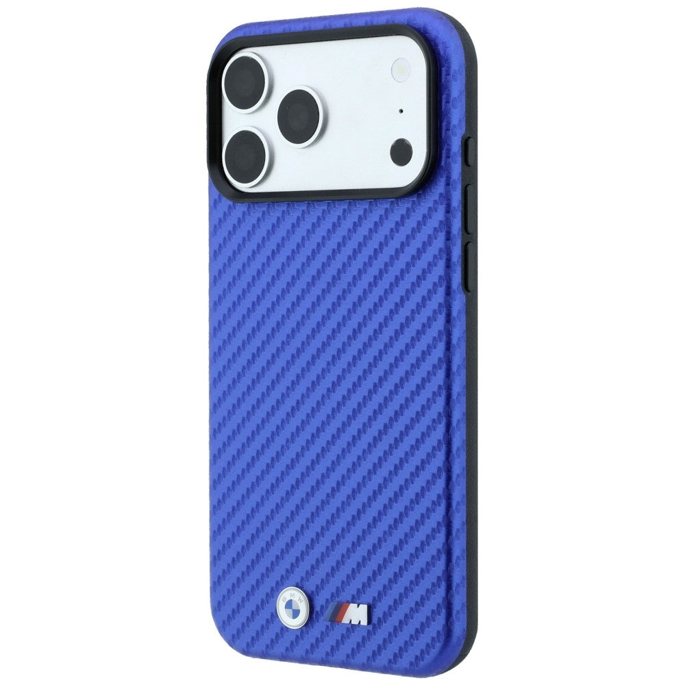 BMW M Carbon Metal Logo MagSafe dėklas iPhone 17 Pro / 18 Pro - Mėlyna -- iPhone 17 Pro / iPhone 18 Pro