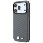 BMW M Carbon Metal Logo MagSafe dėklas iPhone 17 Pro / 18 Pro - Pilka -- iPhone 17 Pro / iPhone 18 Pro