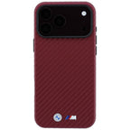 BMW M Carbon Metal Logo MagSafe dėklas iPhone 17 Pro Max / 18 Pro Max - Bordo -- iPhone 17 Pro Max / iPhone 18 Pro Max
