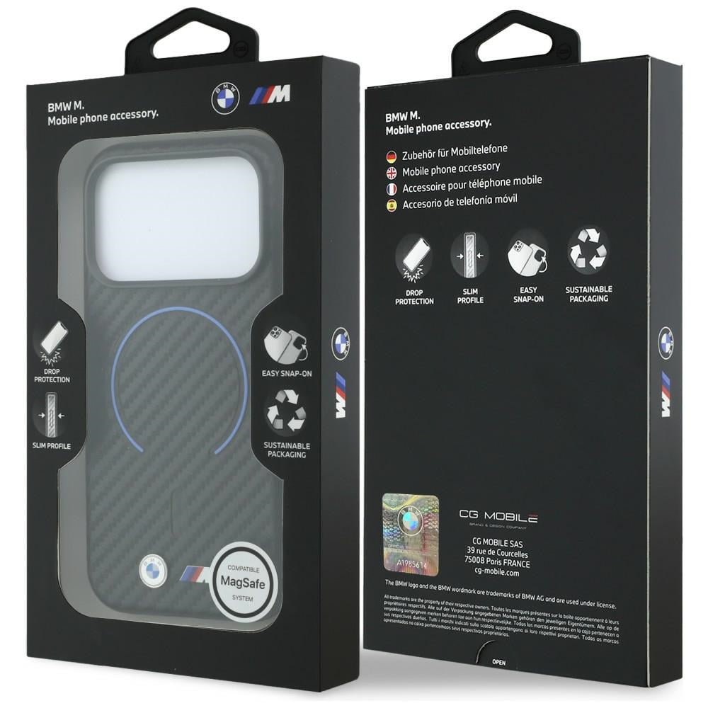 BMW M Carbon Printed Ring MagSafe dėklas iPhone 17 Pro Max / 18 Pro Max - juodas -- iPhone 17 Pro Max / iPhone 18 Pro Max