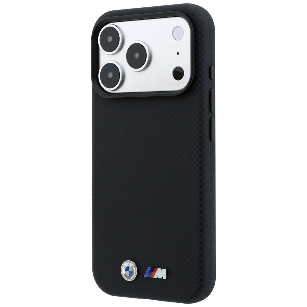 BMW M Quadrille Kevlar Metal Logo MagSafe dėklas skirtas iPhone 17 Pro Max / 18 Pro Max - Juoda -- iPhone 17 Pro Max /...