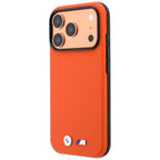 BMW M Quadrille Kevlar Metal Logo MagSafe dėklas skirtas iPhone 17 Pro Max / 18 Pro Max - Oranžinė -- iPhone 17 Pro Max /...