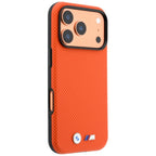 BMW M Quadrille Kevlar Metal Logo MagSafe dėklas skirtas iPhone 17 Pro Max / 18 Pro Max - Oranžinė -- iPhone 17 Pro Max /...