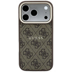 Guess Embossed 4G Classic MagSafe dėklas skirtas iPhone 17 Pro / 18 Pro - Ruda -- iPhone 17 Pro / iPhone 18 Pro
