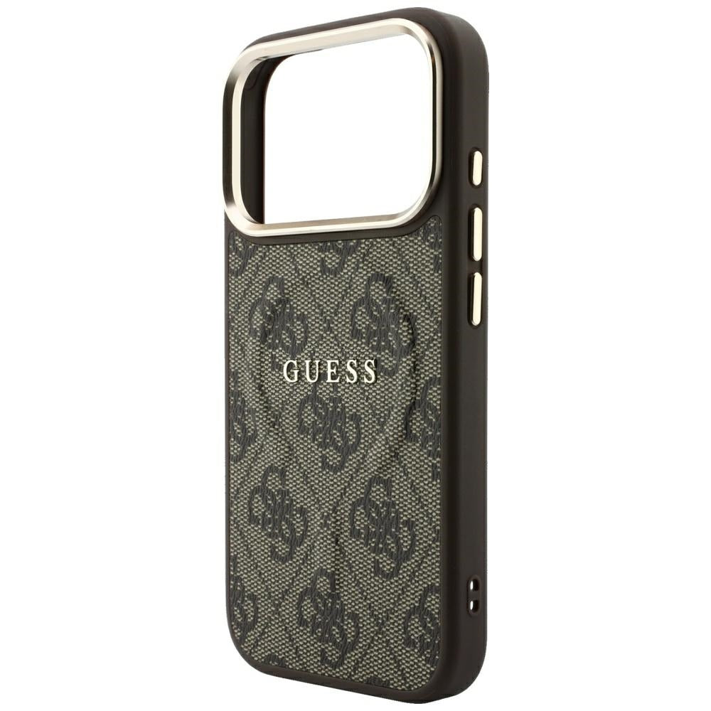 Guess Embossed 4G Classic MagSafe dėklas skirtas iPhone 17 Pro / 18 Pro - Ruda -- iPhone 17 Pro / iPhone 18 Pro