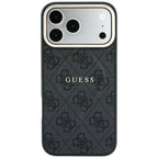 Guess Embossed 4G Classic MagSafe dėklas iPhone 17 Pro / 18 Pro - Juodas -- iPhone 17 Pro / iPhone 18 Pro