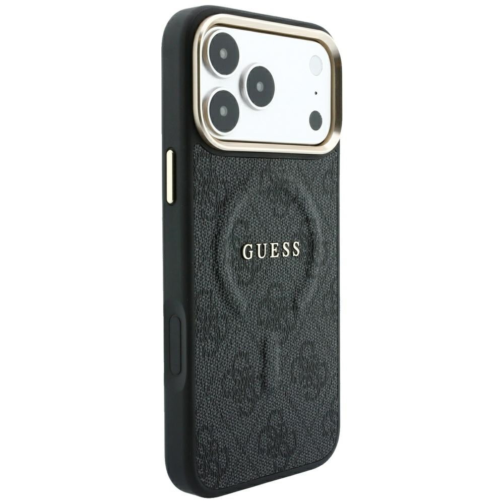 Guess Embossed 4G Classic MagSafe dėklas iPhone 17 Pro / 18 Pro - Juodas -- iPhone 17 Pro / iPhone 18 Pro