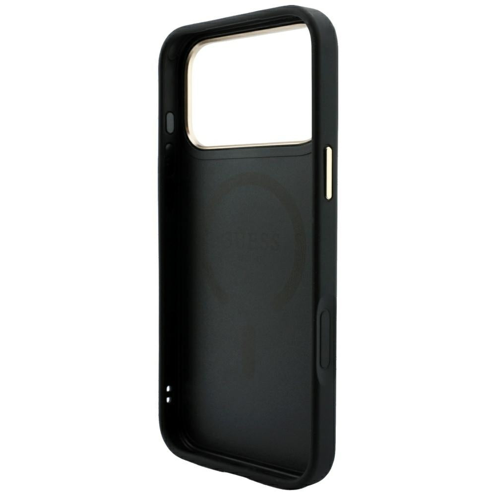 Guess Embossed 4G Classic MagSafe dėklas iPhone 17 Pro / 18 Pro - Juodas -- iPhone 17 Pro / iPhone 18 Pro