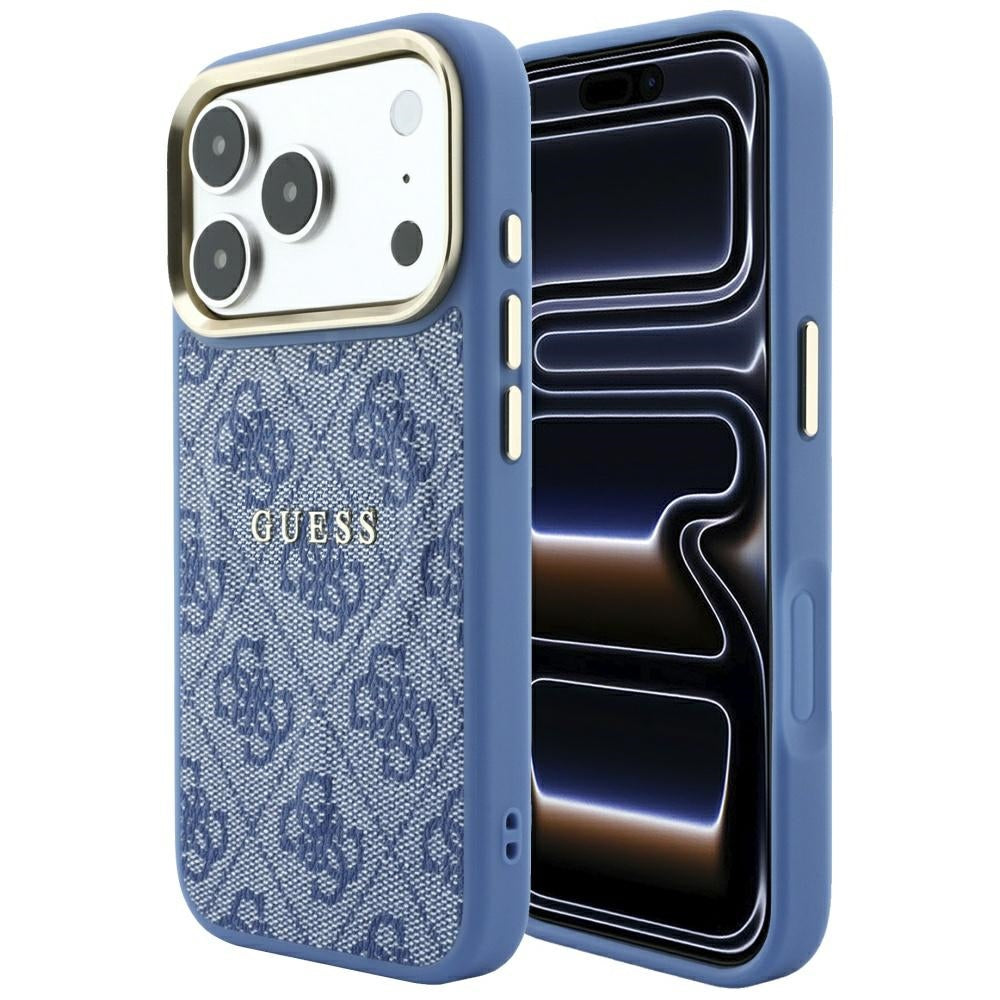 Guess Embossed 4G Classic MagSafe dėklas iPhone 17 Pro / 18 Pro - Mėlynas -- iPhone 17 Pro / iPhone 18 Pro