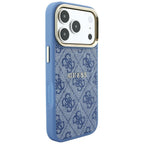 Guess Embossed 4G Classic MagSafe dėklas iPhone 17 Pro / 18 Pro - Mėlynas -- iPhone 17 Pro / iPhone 18 Pro