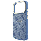 Guess Embossed 4G Classic MagSafe dėklas iPhone 17 Pro / 18 Pro - Mėlynas -- iPhone 17 Pro / iPhone 18 Pro