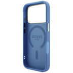 Guess Embossed 4G Classic MagSafe dėklas iPhone 17 Pro / 18 Pro - Mėlynas -- iPhone 17 Pro / iPhone 18 Pro