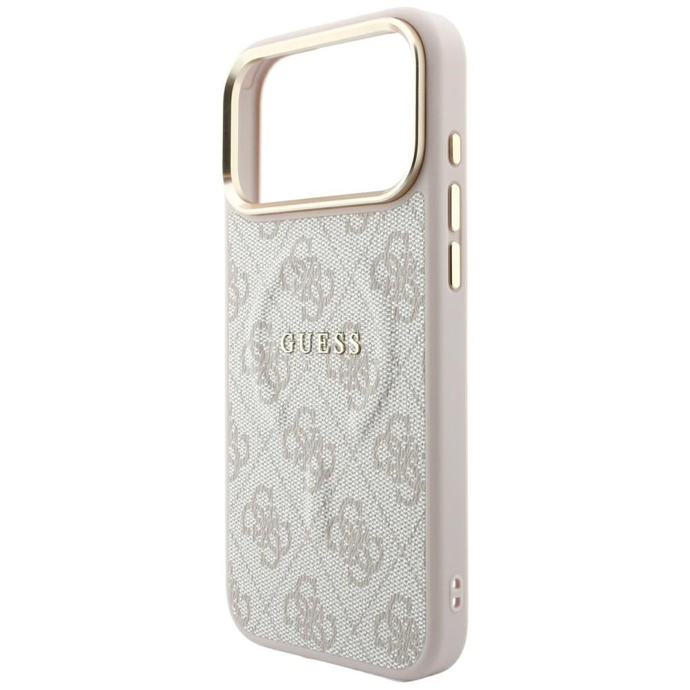 Guess Embossed 4G Classic MagSafe dėklas iPhone 17 Pro / 18 Pro - Rožinis -- iPhone 17 Pro / iPhone 18 Pro